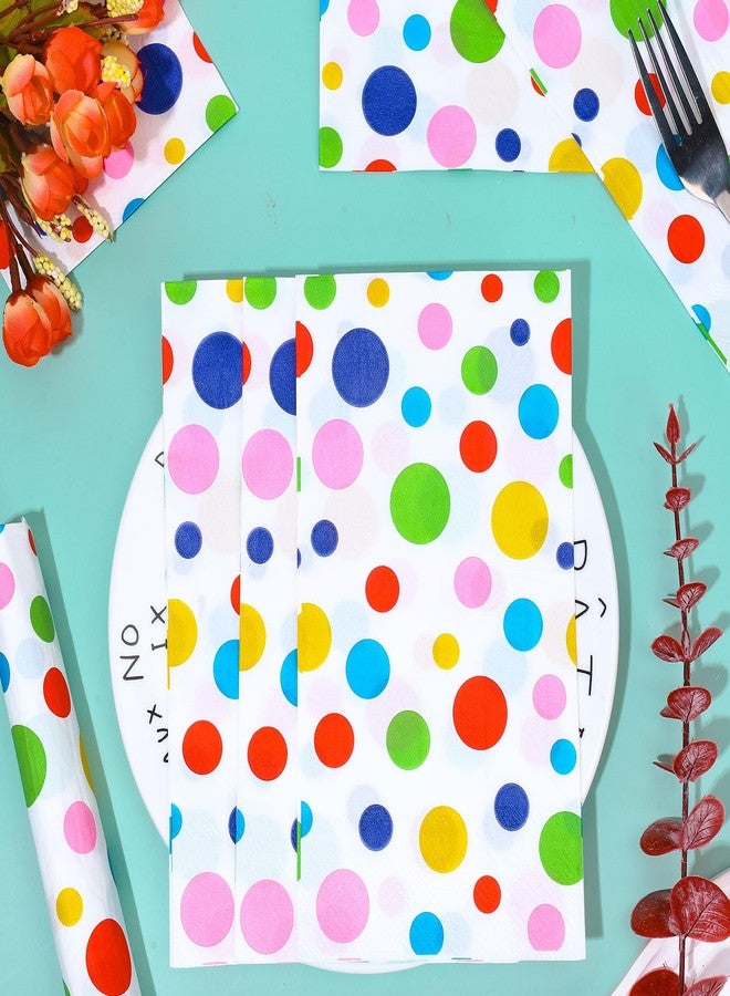 JarThenaAMCS مناديل جارثينا إيه إم سي إس الملونة المنقطة، 80 قطعة، للاستخدام مرة واحدة، ورقية، منقطة، مناسبة للعشاء، المطبخ، الحمام، حفلات الزفاف، حفلات استقبال المولود، أعياد الميلاد، لوازم الحفلات، ديكور الطاولة - Image 5